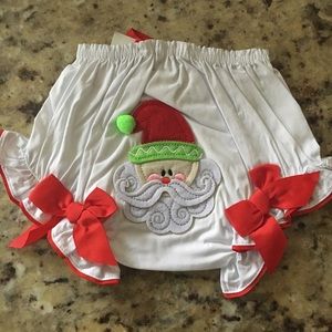 Mud Pie SANTA Diaper cover Bloomers